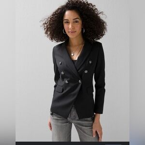 White House Black Market Classic Black Double-Breasted Blazer